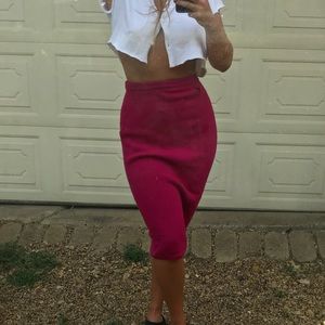 Vintage pink sweater skirt.